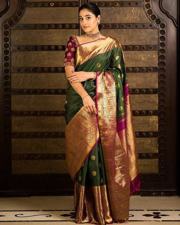 Ruhani - Beige Soft Banarasi Silk Saree with Multicolor Jacquard Work