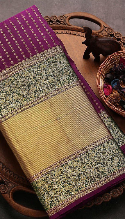 Sugandha - Purple Soft Banarasi Silk Saree with Golden Jacquard Weaving