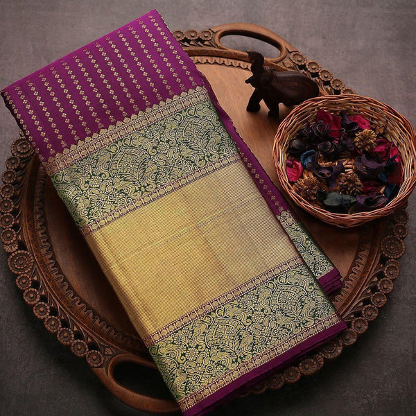 Sugandha - Purple Soft Banarasi Silk Saree with Golden Jacquard Weaving