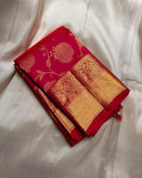 Akruti - Red Banarasi Silk Saree with Zari Weaving Border