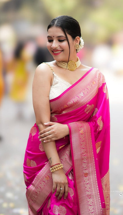 Pattu – Banarasi Soft Silk Saree in Refined Minimal Weave