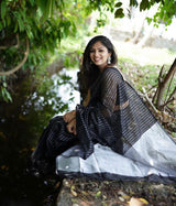 Black Banarasi Soft Silk Saree With Weaving Work