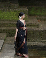 Surpassing Black Soft Silk Saree
