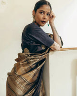 Black Banarasi Soft Silk Saree With Zari Weaving Work