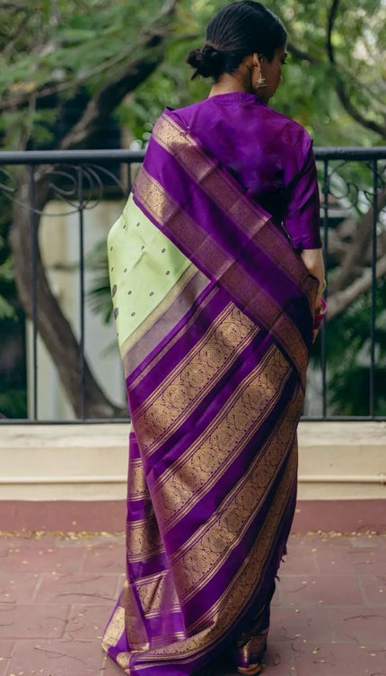 Tempting Pista Soft Silk Saree