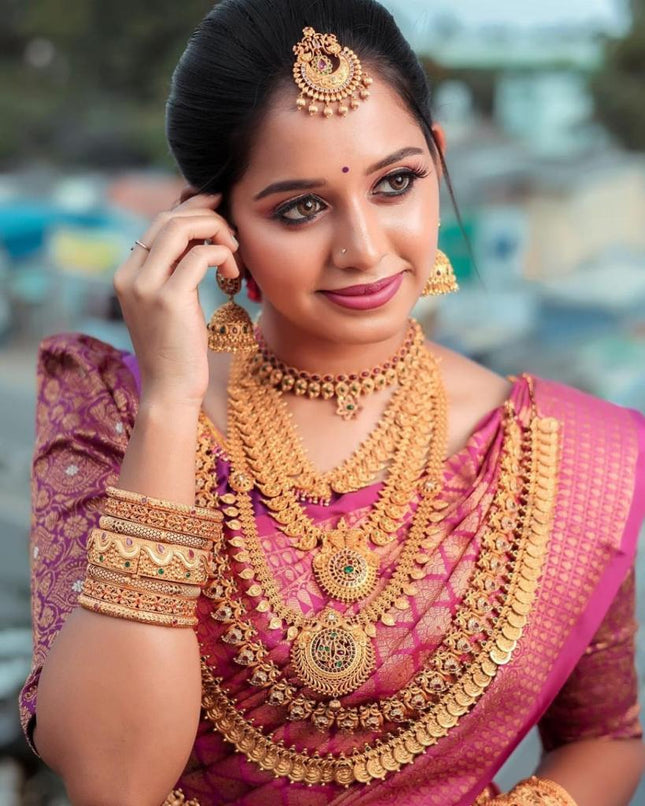 Desuetude Dark Pink Soft Silk Saree
