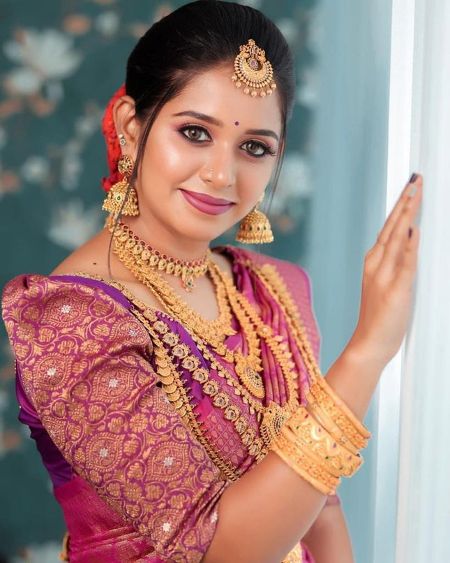 Desuetude Dark Pink Soft Silk Saree