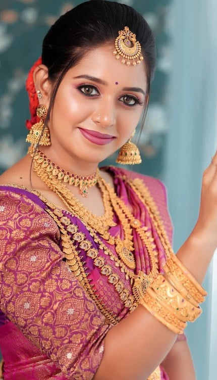 Desuetude Dark Pink Soft Silk Saree