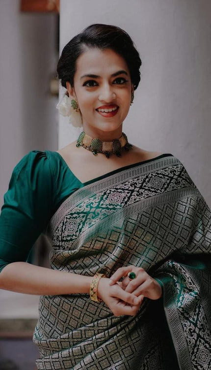 Fragrant Green Soft Silk Saree