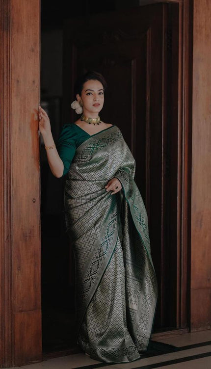 Fragrant Green Soft Silk Saree
