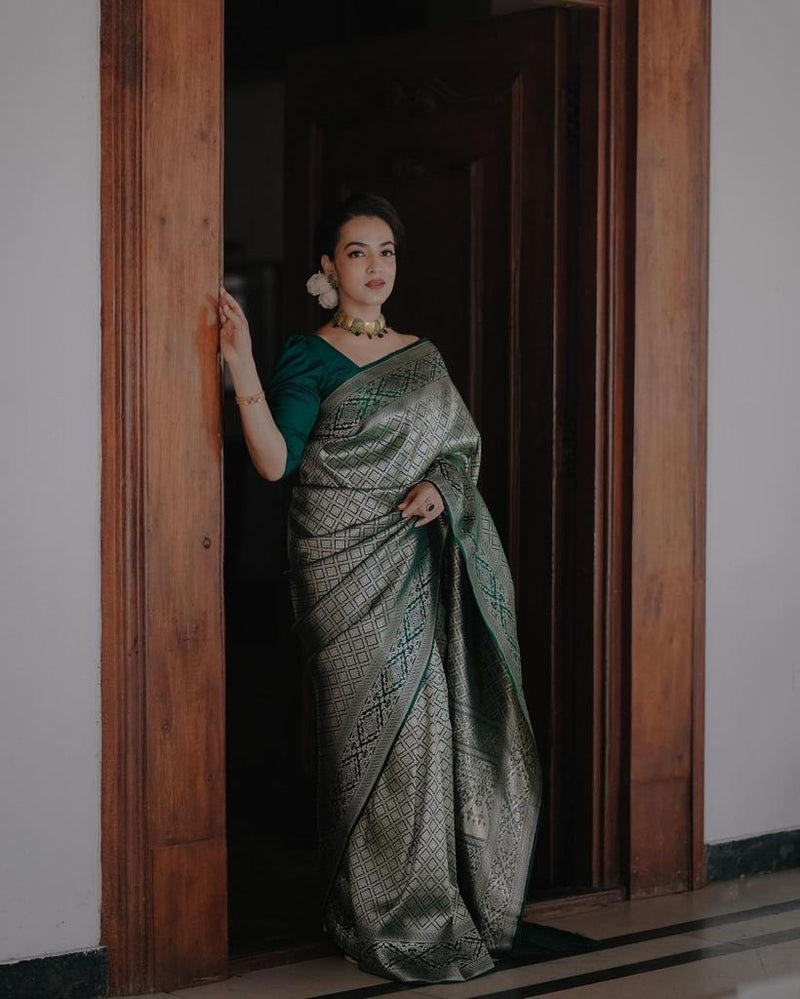 Fragrant Green Soft Silk Saree