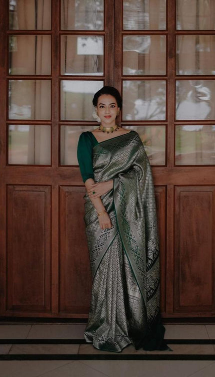 Fragrant Green Soft Silk Saree
