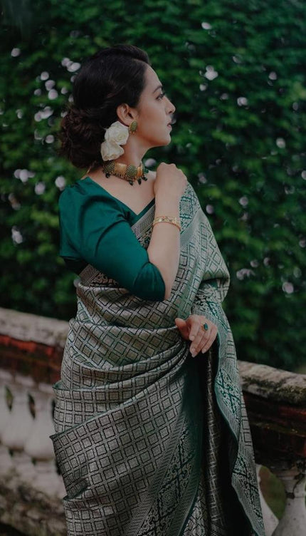 Fragrant Green Soft Silk Saree