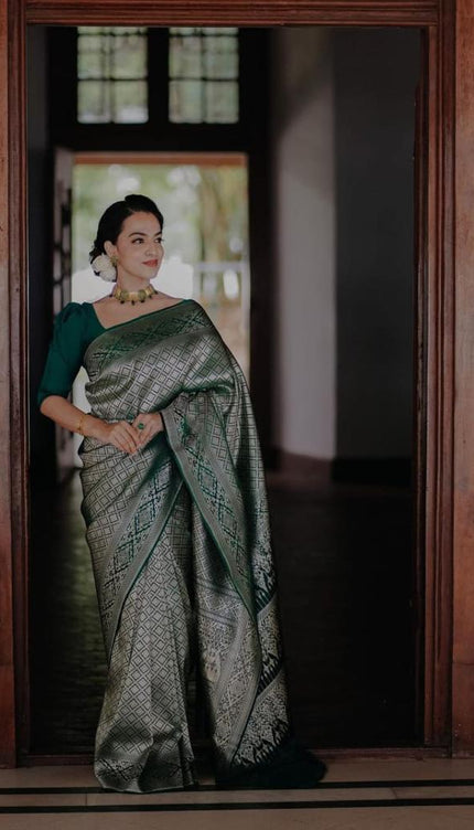 Fragrant Green Soft Silk Saree