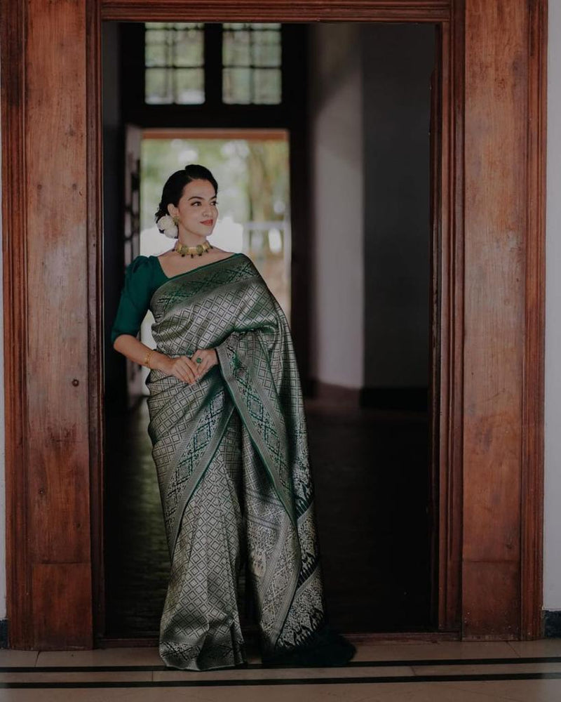 Fragrant Green Soft Silk Saree