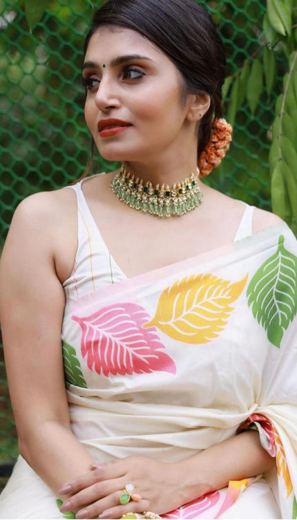 Sensational White Soft Silk Saree