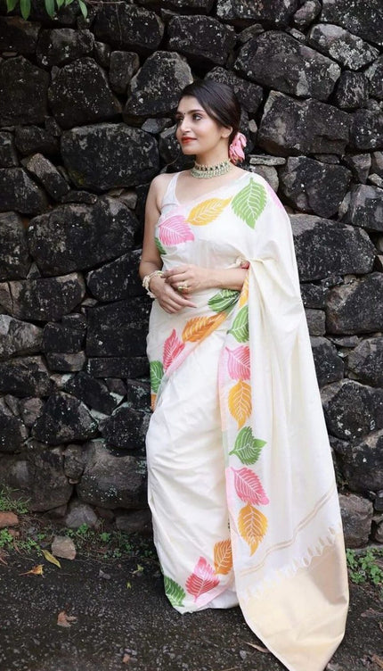 Sensational White Soft Silk Saree