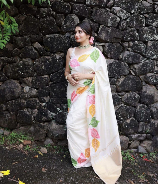 Sensational White Soft Silk Saree