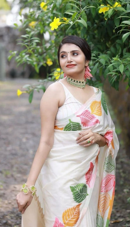 Sensational White Soft Silk Saree