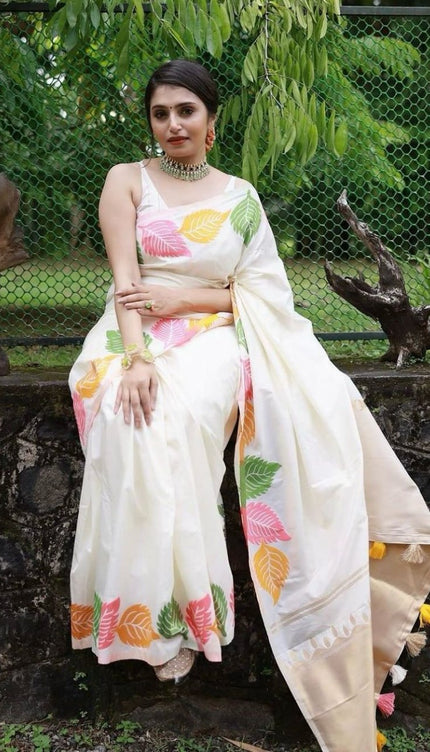Sensational White Soft Silk Saree