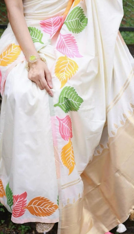 Sensational White Soft Silk Saree
