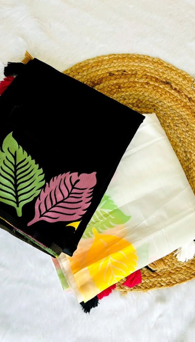 Pretty Black Soft Silk Saree