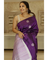 Splendorous Purple Soft Silk Saree