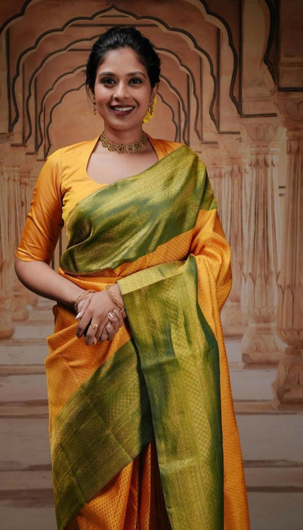 Classy Yellow Soft Silk Saree