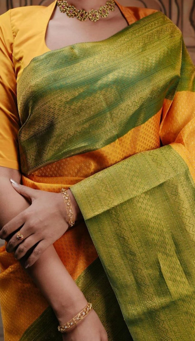 Classy Yellow Soft Silk Saree