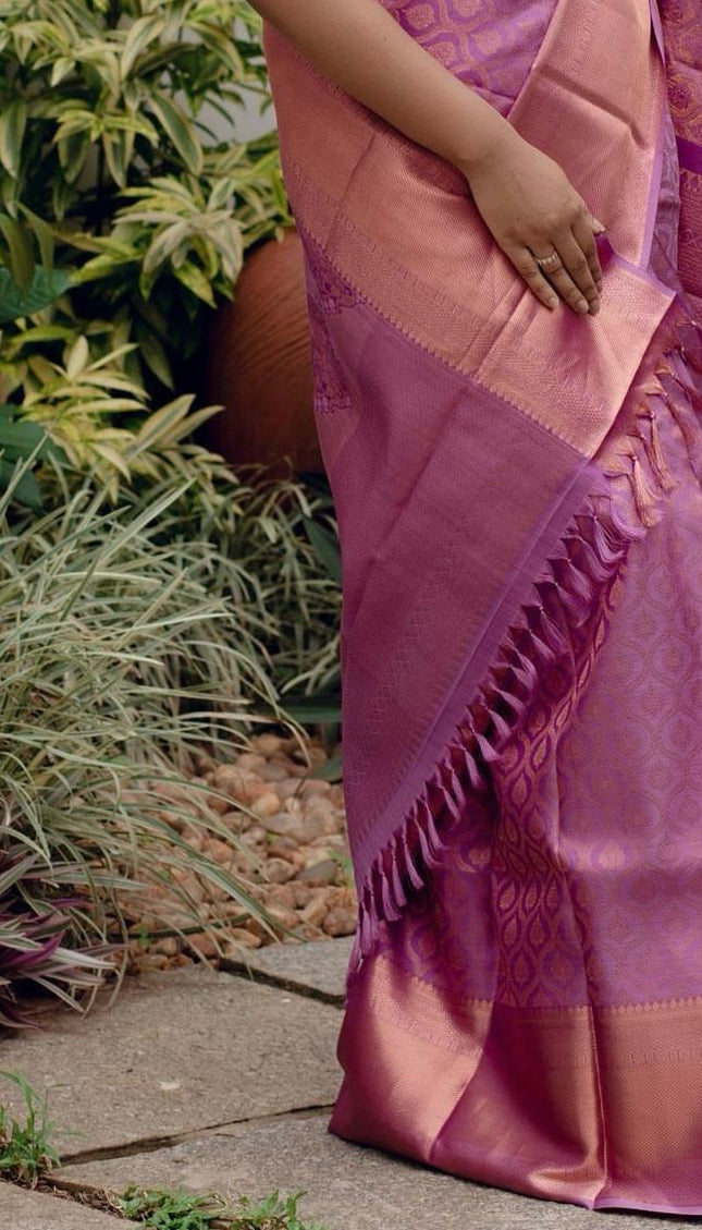 Susurrous Pink Soft Silk Saree