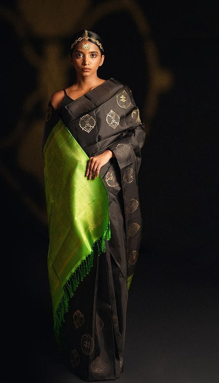Majestic Black Soft Silk Saree