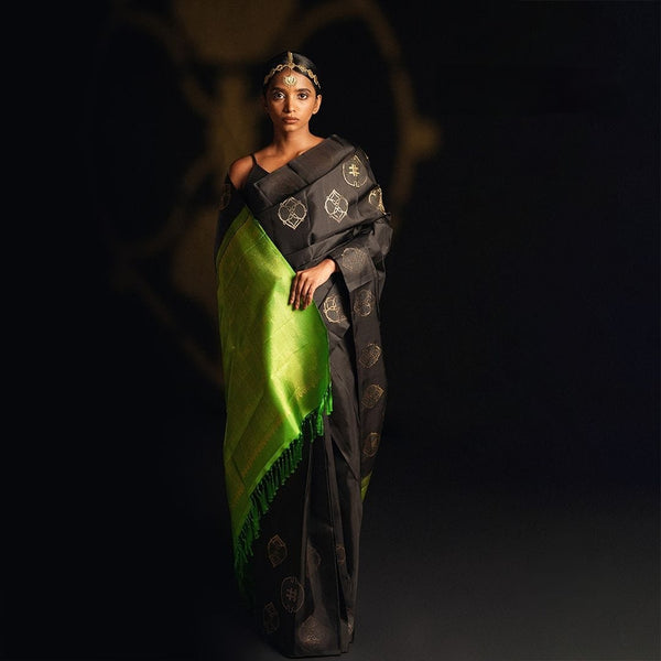 Majestic Black Soft Silk Saree
