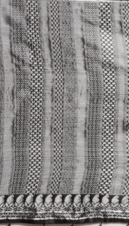 Black With Silver Banarasi Soft Silk Sarees