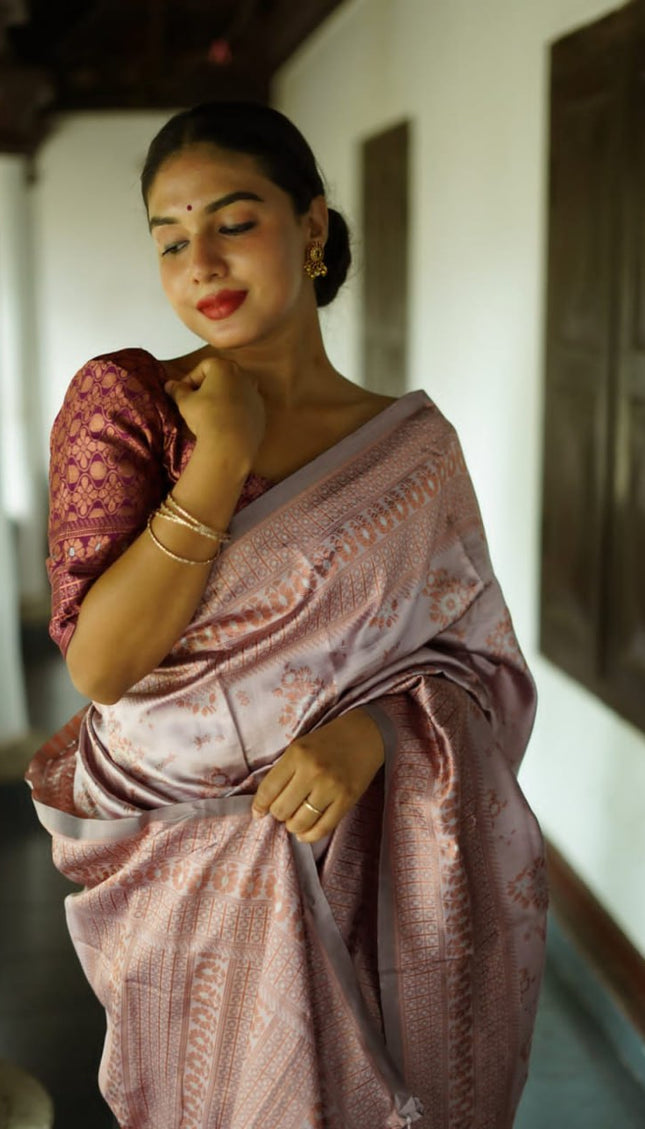 Flaunt Grey Soft Silk Saree