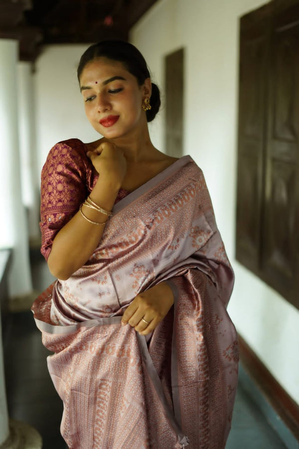 Flaunt Grey Soft Silk Saree