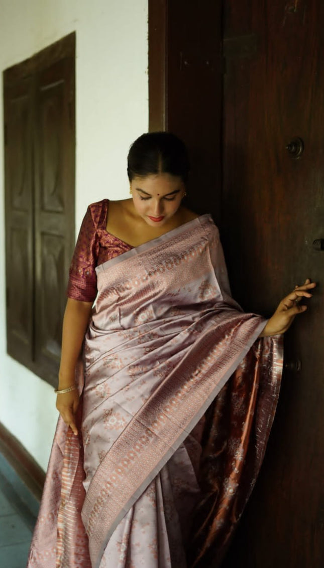 Flaunt Grey Soft Silk Saree
