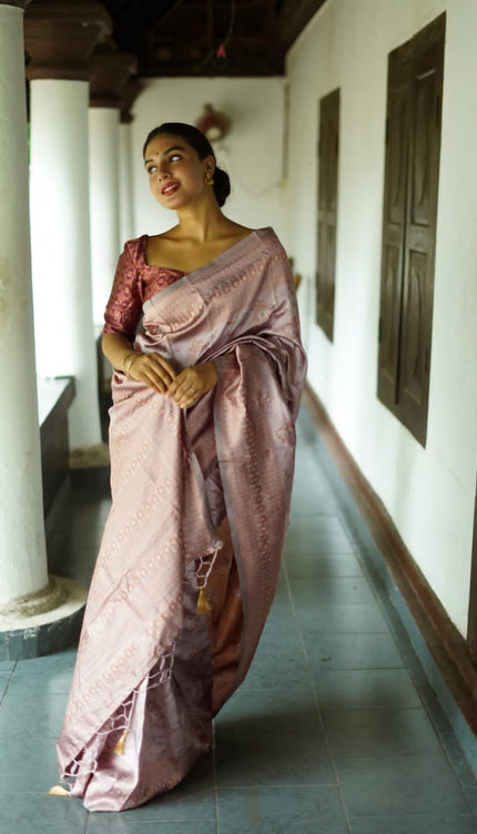 Flaunt Grey Soft Silk Saree