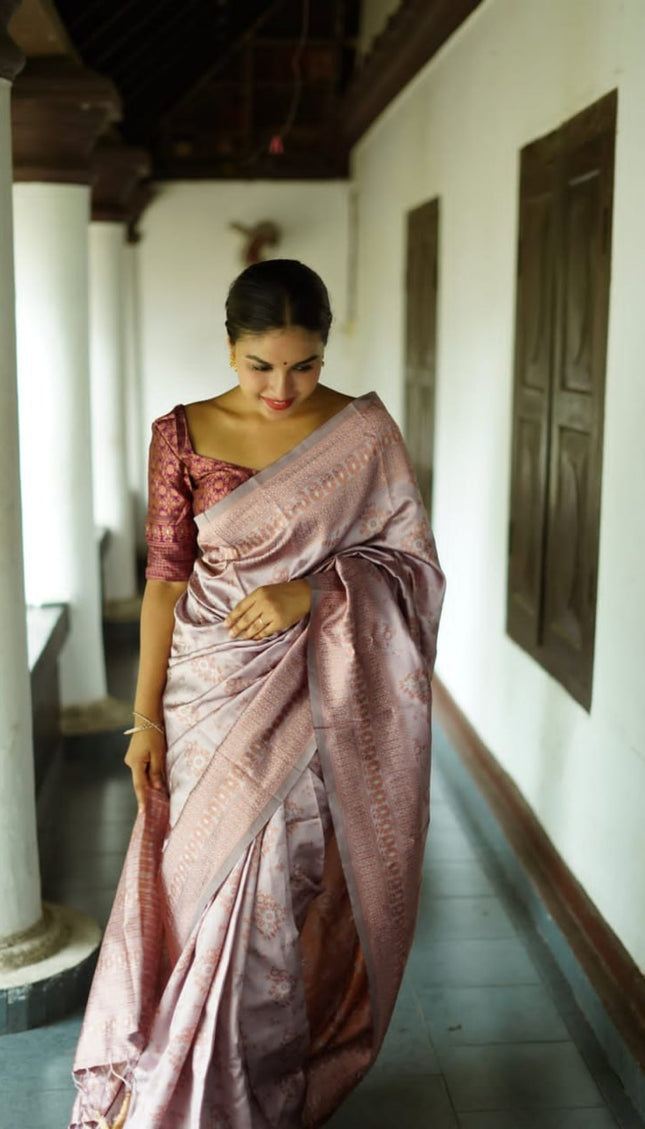 Flaunt Grey Soft Silk Saree
