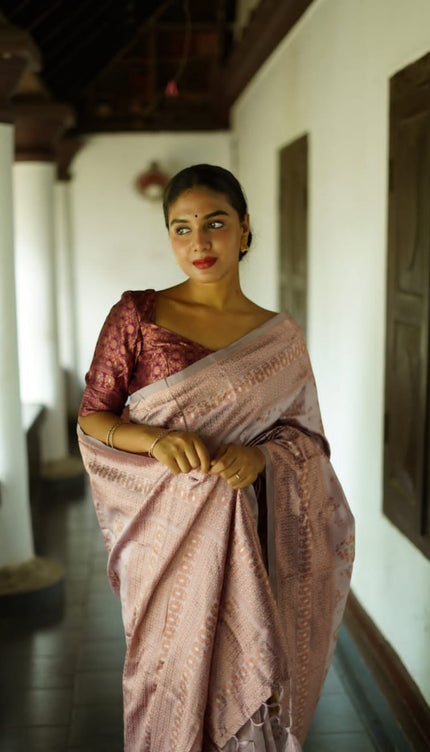 Flaunt Grey Soft Silk Saree