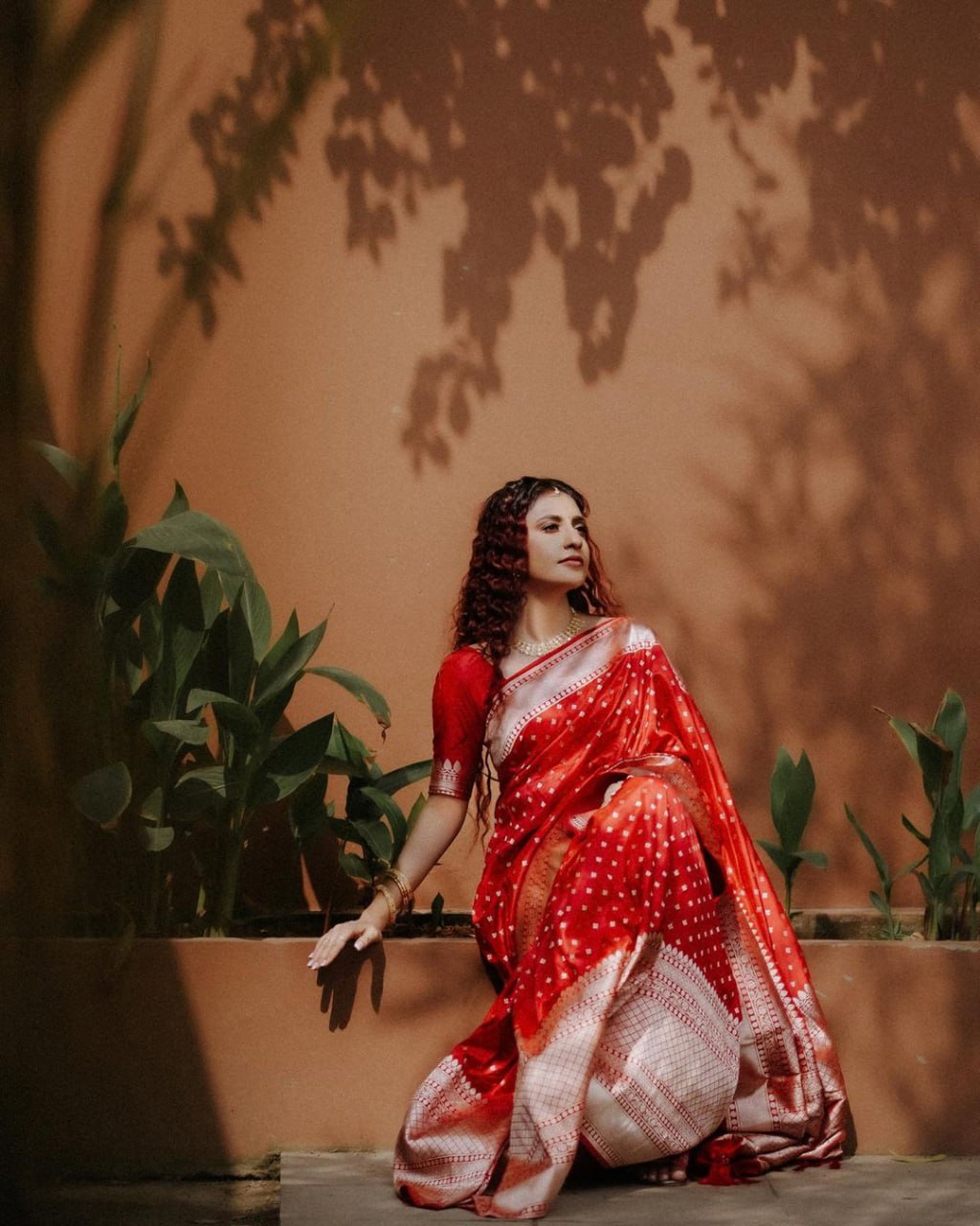 Aaru Red Soft Banarasi Silk Saree