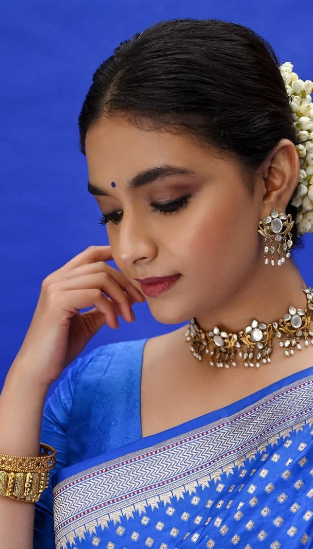 Royal Blue Banarasi Soft Silk Saree