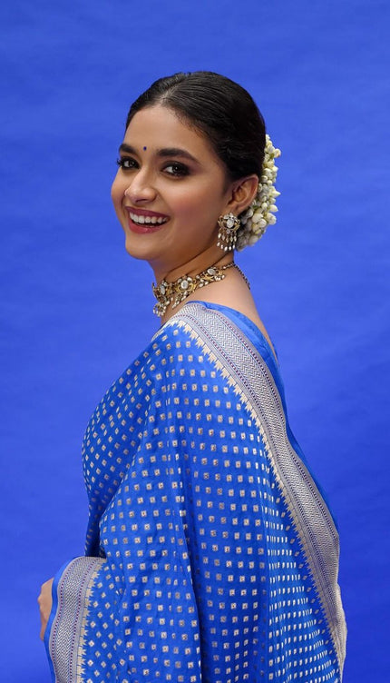 Royal Blue Banarasi Soft Silk Saree