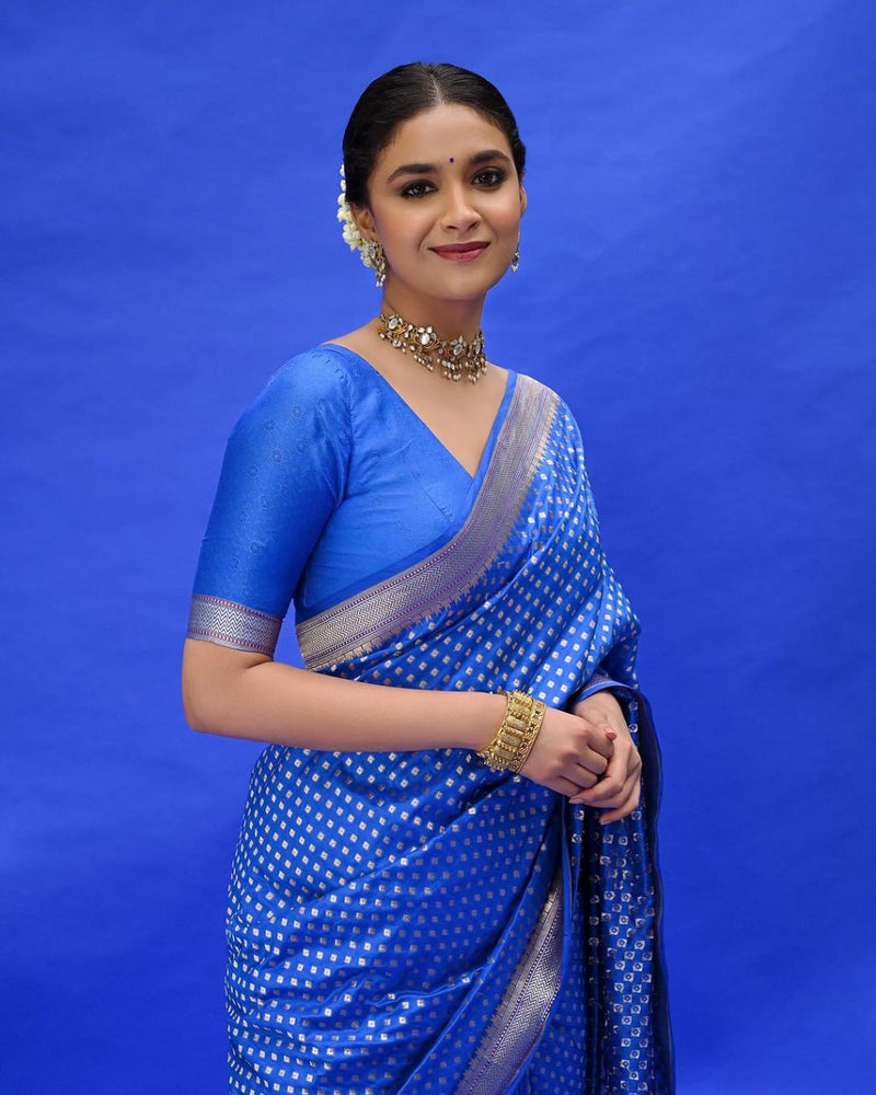 Royal Blue Banarasi Soft Silk Saree