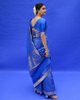Royal Blue Banarasi Soft Silk Saree
