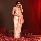 Peach Banarasi Silk Saree