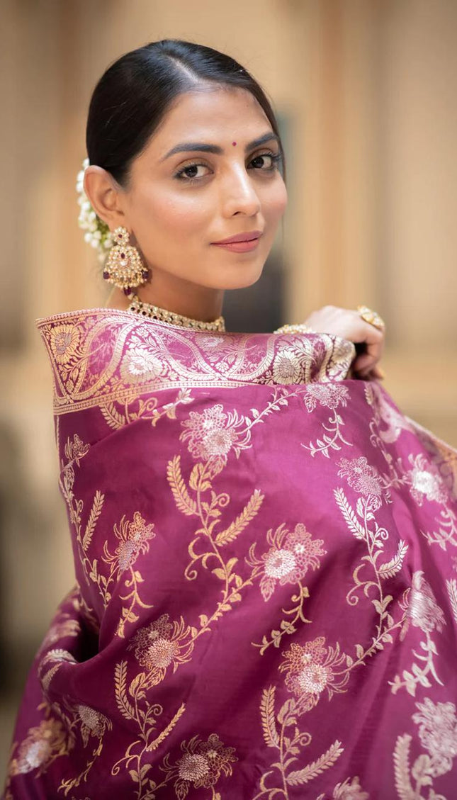 Preferable Wine Soft Silk Saree
