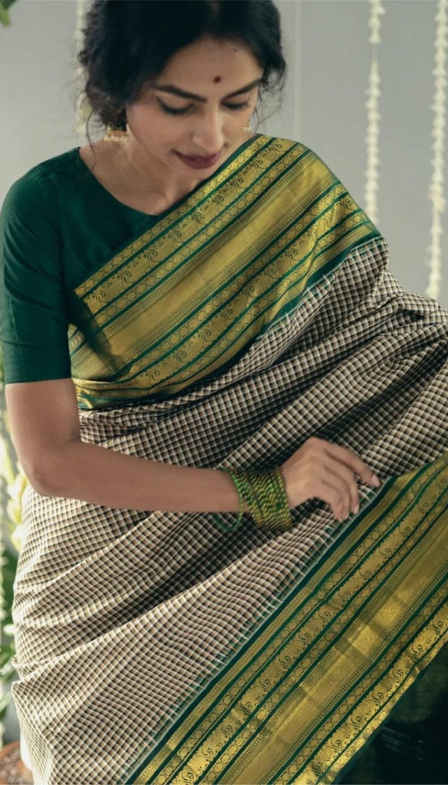 Glamorous Grey Soft Silk Saree