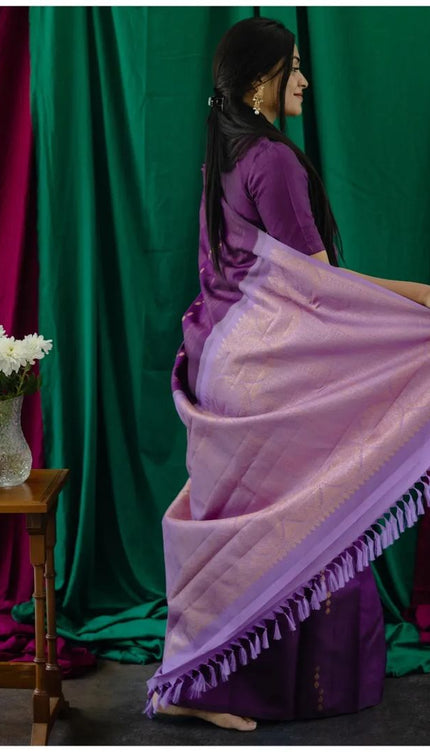Redolent Purple Soft Silk Saree