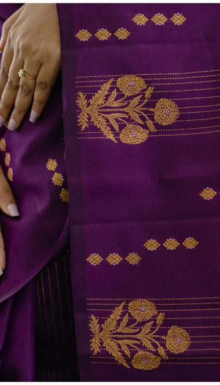 Redolent Purple Soft Silk Saree