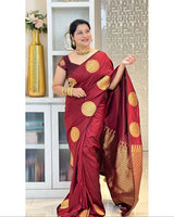 Charming Maroon Soft Silk Saree